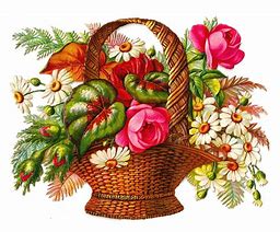 Image result for Victorian Flower Basket Clip Art