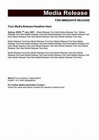 Image result for Media Release Example NZ