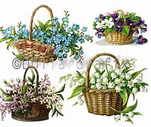 Image result for Victorian Flower Basket Clip Art