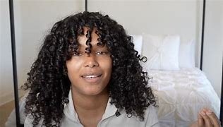 Image result for Curly Hair Curtain Bangs Before After