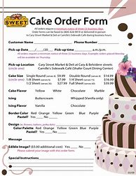 Image result for Template for Cake Orders