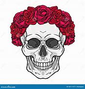 Image result for Skull with Crown and Roses