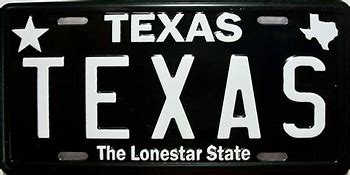 Image result for Texas State License Plate