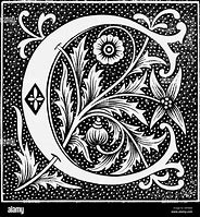 Image result for Illuminated Letter C Stencil