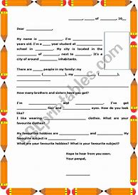 Image result for Sample Pen Pal Letter