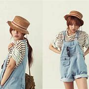 Image result for Loose Denim Overalls