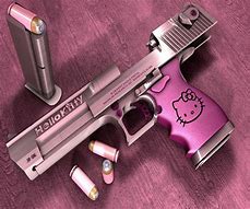 Image result for Hello Kitty Background with a Gun