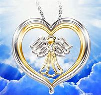 Image result for Woman Wearing Angel Necklace