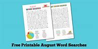 Image result for August Word Search Free Printable