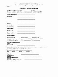 Image result for New Employee Start Form