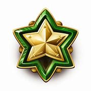 Image result for Green and Gold Star Pin Badge