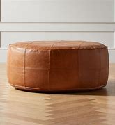 Image result for Round Leather Ottoman