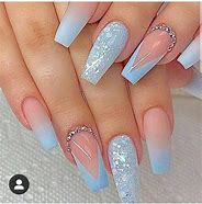 Image result for Blue Nail Designs with Diamonds