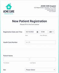 Image result for Hospital Patient Registration Form