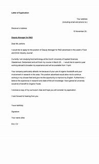 Image result for Letter of Application Template