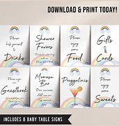 Image result for Rainbow Baby Shower Signs