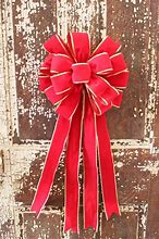 Image result for Red Velvet Bow Gold Backside Christmas Wreath