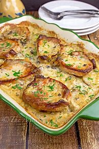 Image result for Pork Chops and Scalloped Potatoes