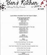 Image result for Ben's Kitchen Menu