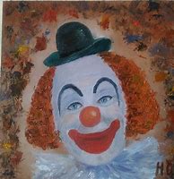 Image result for Circus Clown Oil Painting