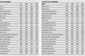 Image result for Specialized Stumpjumper Size Chart