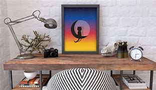 Image result for Cat Moon Wall Art