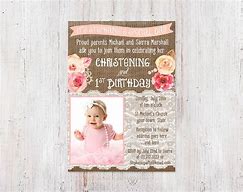 Image result for 1st Birthday and Baptism Invitation Card Design