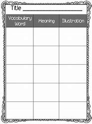 Image result for Vocabulary Word Chart