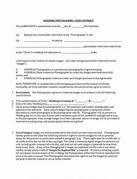 Image result for Wedding Photography Contract Template