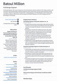 Image result for VLSI Engineer Resume Template