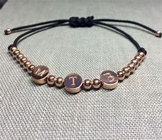 Image result for Beaded Bracelet with Initial Charm