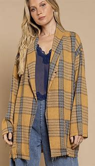 Image result for Outfits Oversized Plaid Jacket