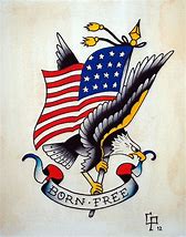 Image result for Traditional Eagle Flag Tattoo