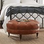 Image result for Round Leather Ottoman