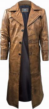 Image result for Leather Trench Coat Men