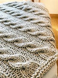 Image result for Chunky Cable Knit Blanket