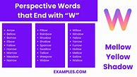 Image result for Words That End with W