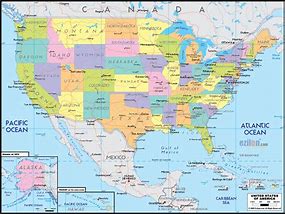 Image result for North America Map with States