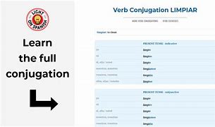 Image result for Limpiar Conjugation Chart