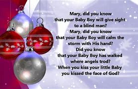 Image result for Mary Did You Know Words