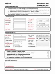 Image result for New Employee Start Form