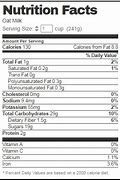 Image result for Oat Milk Nutrition Label