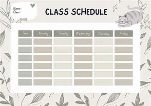 Image result for Blank School Schedule