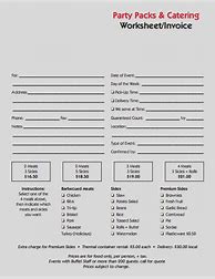 Image result for Catering Worksheet Template