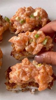 Image result for Crispy Rice Spicy Salmon