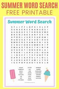 Image result for Easy Summer Word Search Puzzles