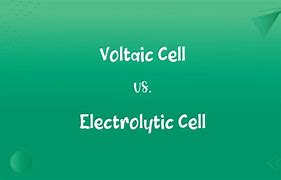 Image result for Voltaic vs Electrolytic Cell