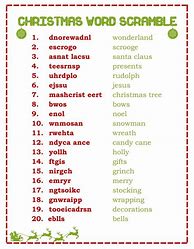 Image result for Xmas Word Scramble