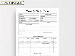 Image result for Cupcake Cake Order Form