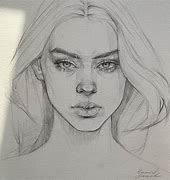 Image result for Pencil Sketch Girl Face Drawing